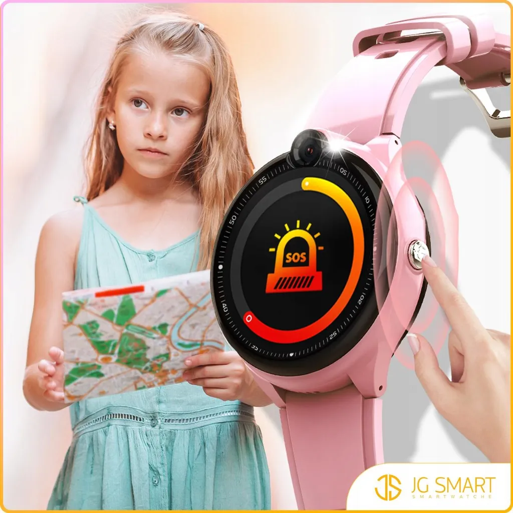 Montre connectée enfant 4G avec traceur GPS et appels vidéo Rose X1