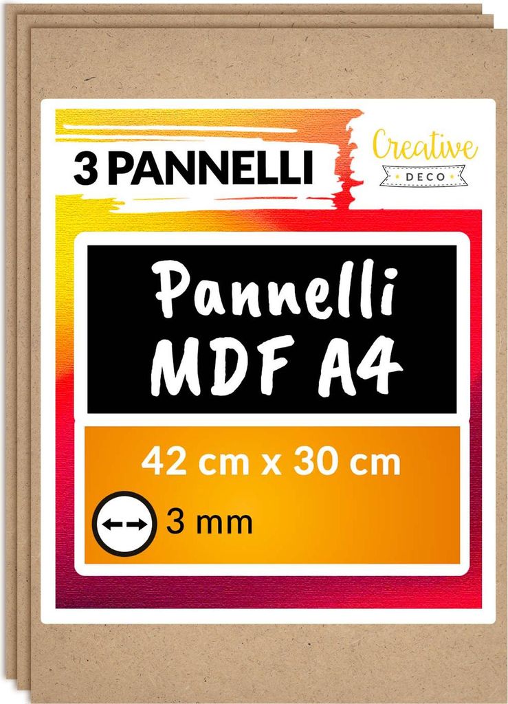 Creative Deco 3 x A3 MDF Pannelli in Legno Fogli | 420 x Immagine del prodotto 