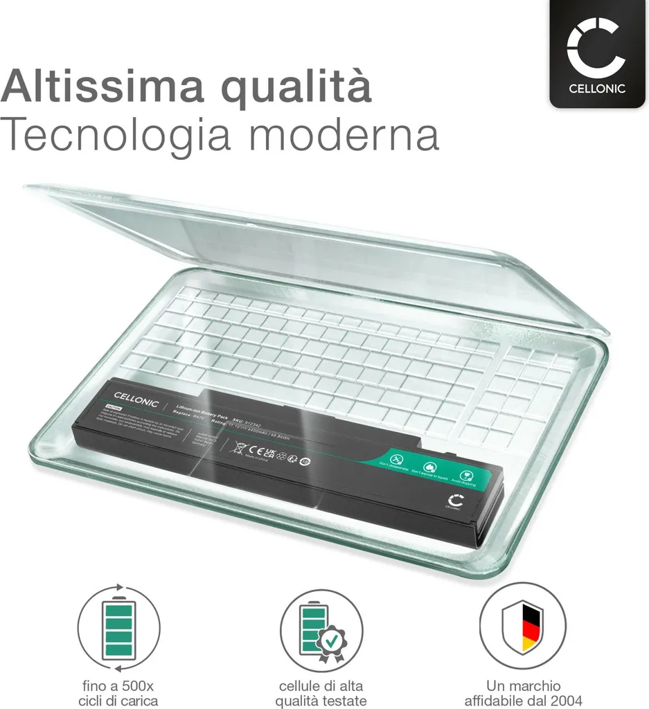 CELLONIC Batteria compatibile con Samsung RC520 / NP-RC520, E452 / NP-E452, R530 / NP-R530, R540 / NP-R540 4400mAh 11.1V - 5