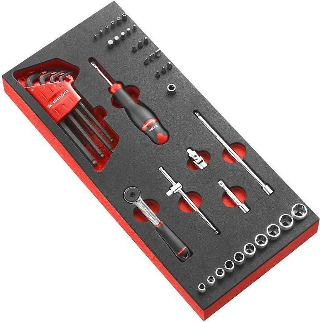 Module douilles et cliquet 1/4 FACOM avec insertion mousse antichoc - 2