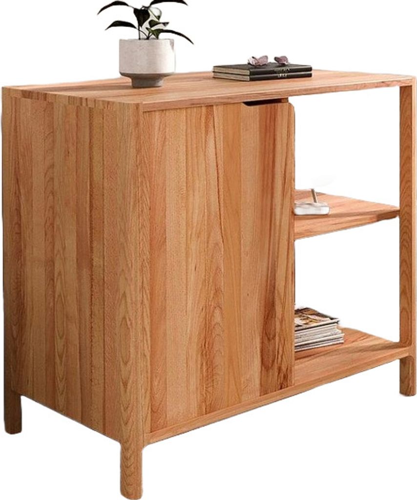 Kommode Swig aus Kernbuche massiv geölt 95x50 cm mit 1 Tür und 2 Fächern