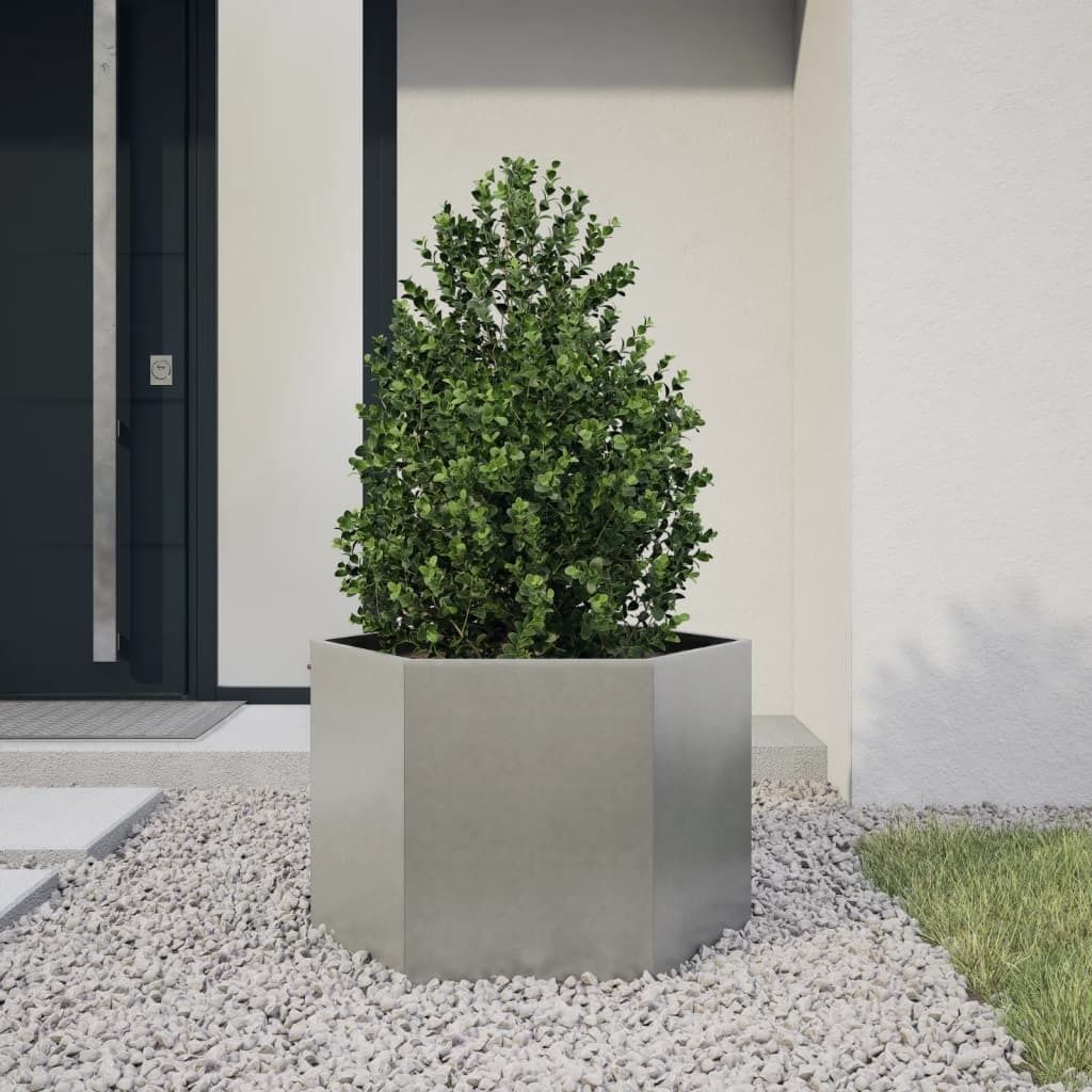 "im Sonderangebot"Pflanztopf/Blumenkübel Moderne - Pflanzkübel - Blumentopf Sechseckig 69x60x45 Edelstahl DE117804 - Beete