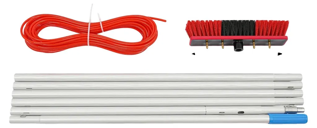Kit de nettoyage pour panneaux solaires avec perche télescopique de 6m