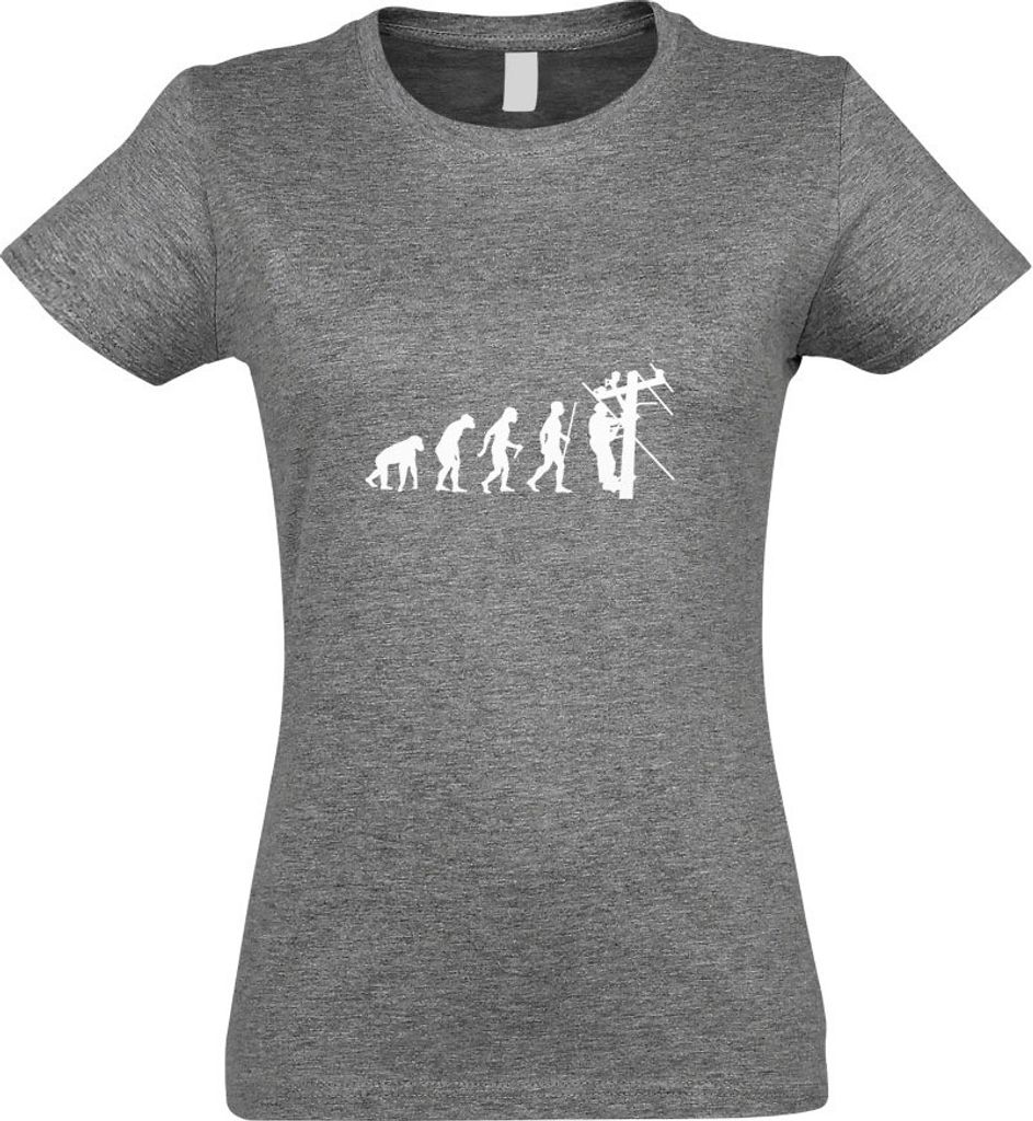 Kiwistar - T-Shirt tailliert - Damen - Graumeliert - Kletterer Klettern Evolution - mit Motiv Bedruckt - Funshirt Design - Sport - Freizeit - Damen...