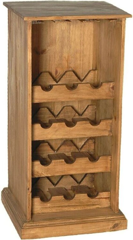 MiaMöbel Weinregal Mexico Möbel 46x92x43 cm Landhausstil Massivholz Pinie Honig
