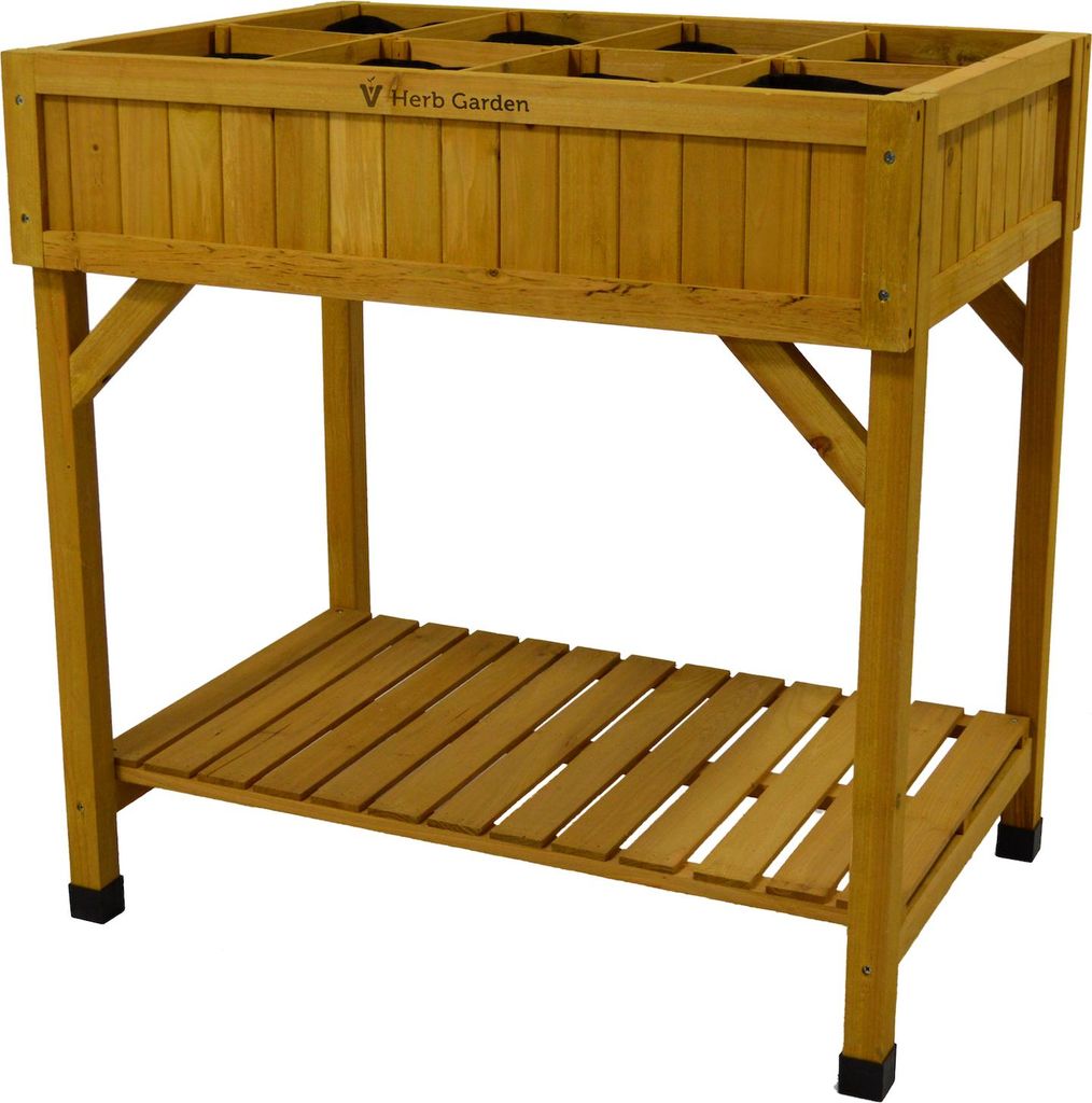 VegTrug Kräutergarten - Natur - 78x58x80 cm - Kräuteranbau inklusive Kräuterteiler - für Garten, Terrasse & Balkon