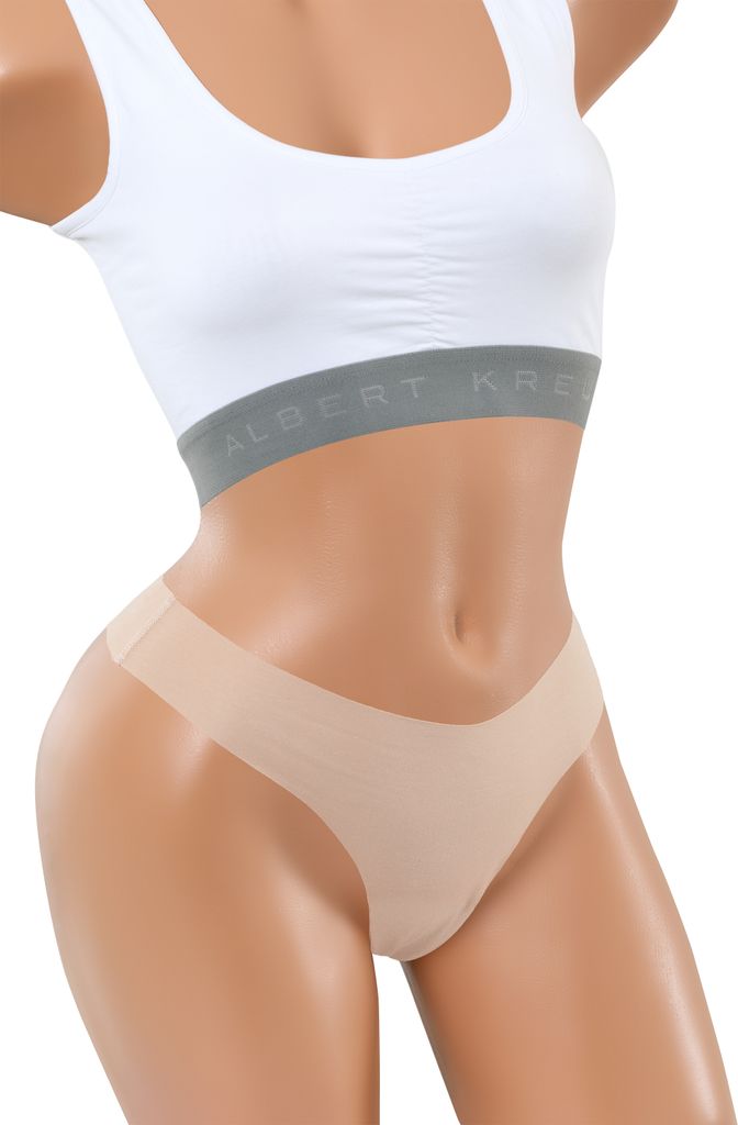 ALBERT KREUZ 3er Pack Damen Tanga unsichtbar Lasercut nahtlos Clean Cut Baumwolle Elasthan, 44-46 / XXL