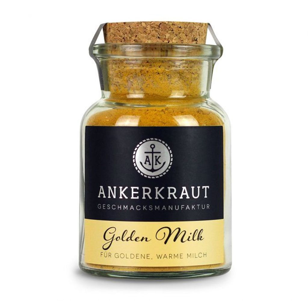 Ankerkraut Golden Milk Milch Gewürzmischung im Korkenglas Produktbild 