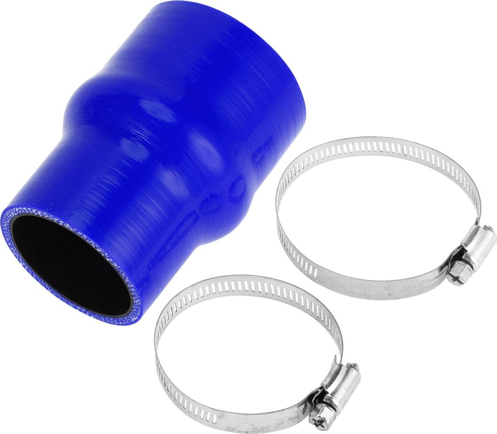 1 Satz 51mm/2.01"-63mm/2.48" 102mm/4.02" Länge Blau Autosilikonschlauch mit Schellen Hump Schlauch Kühlmittelschlauch Universal