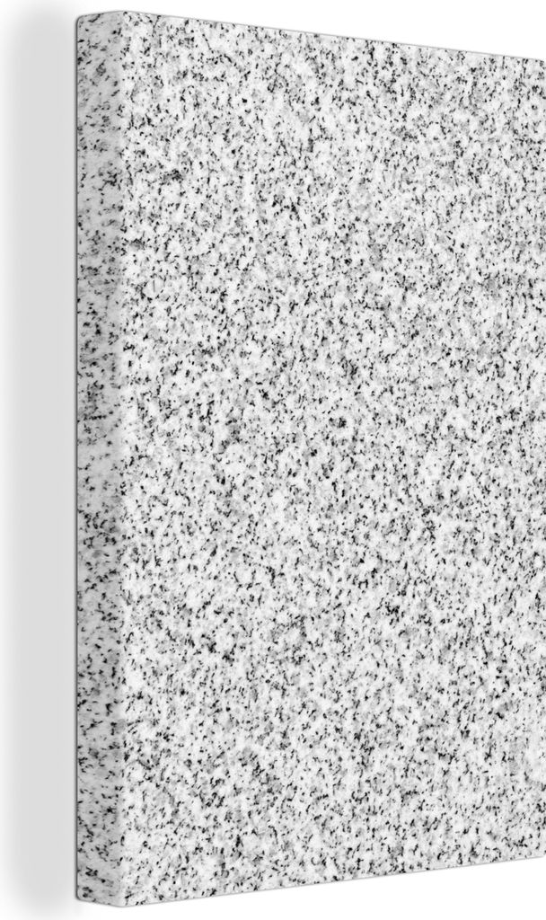 OneMillionCanvasses - Leinwandbilder - 90x140 cm, Granit - Schwarz - Weiß - Gemustert - Grau, Wandbilder Kunstdruck Wanddekoration - Foto auf Le...