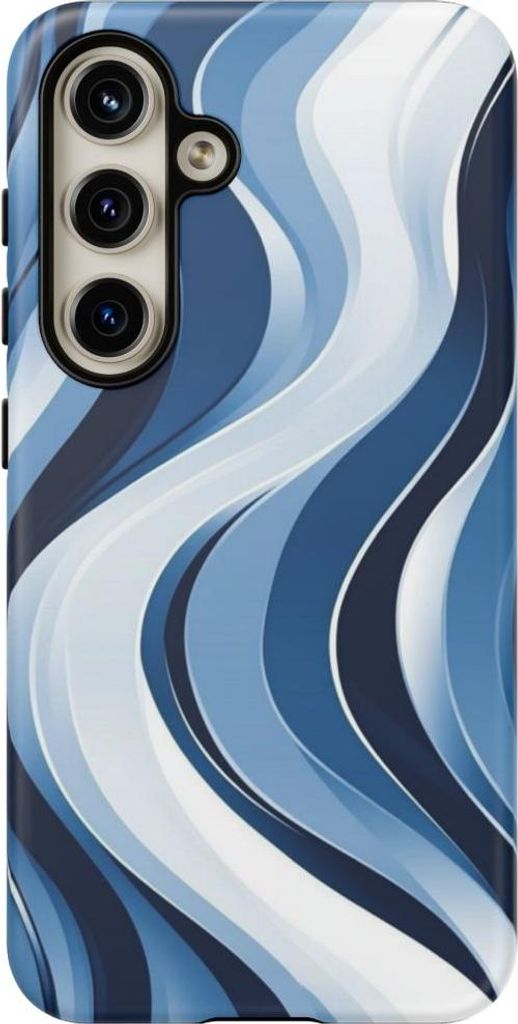 Modernes Wellenmuster in Blau – Handyhülle Kompatibel mit Galaxy S24