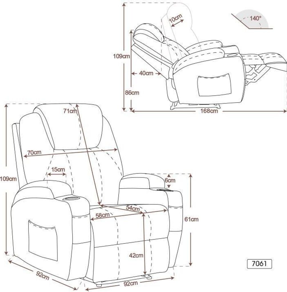 MCombo Elektrisch Relaxsessel Massagesessel Fernsehsessel Produktbild 8