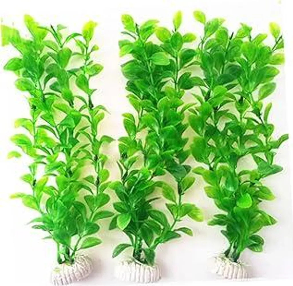 Piante in Plastica Sicure per Pesci - Set Decorazioni Acquario 3pz