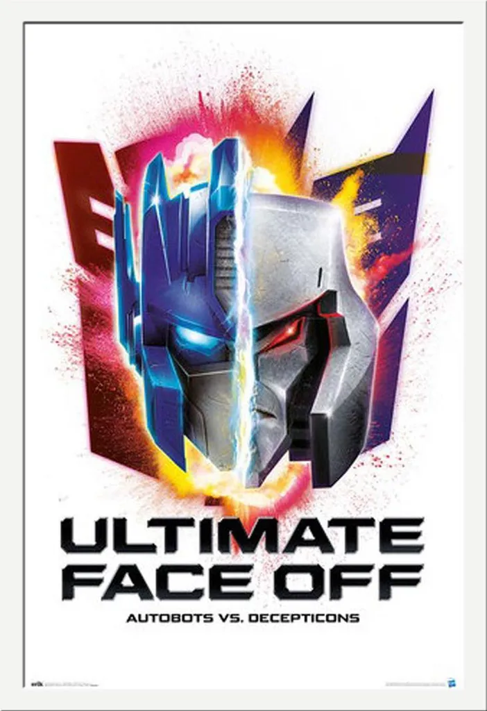 Transformers - Poster - Face Off + cornice rimovibile, Shinsuke® Maxi MDF bianco, vetro acrilico