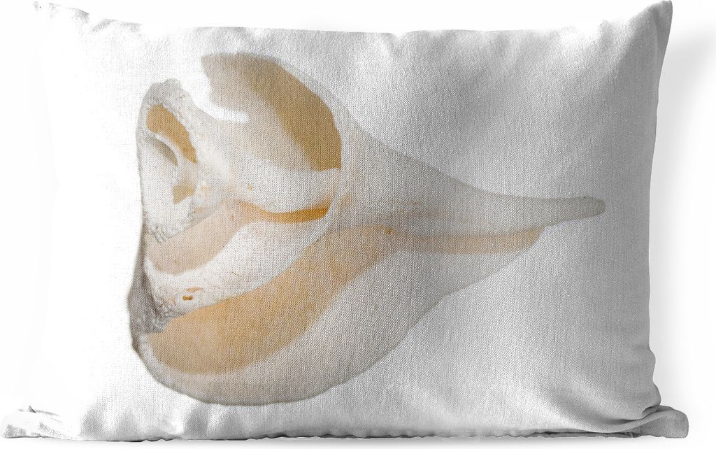 MuchoWow Outdoor Kissen - Schale - Halb - Weiß - 60x40 cm - Wetterfest - Lounge Kissen - Zierkissen - Kissen für Innenräume