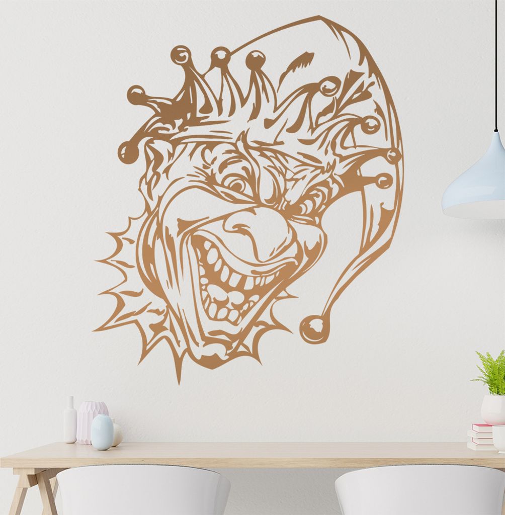 Harlekin Wandtattoo in 6 Größen - Wandaufkleber Wall Sticker - Dekoration, Küche, Wohnzimmer, Schlafzimmer, Badezimmer