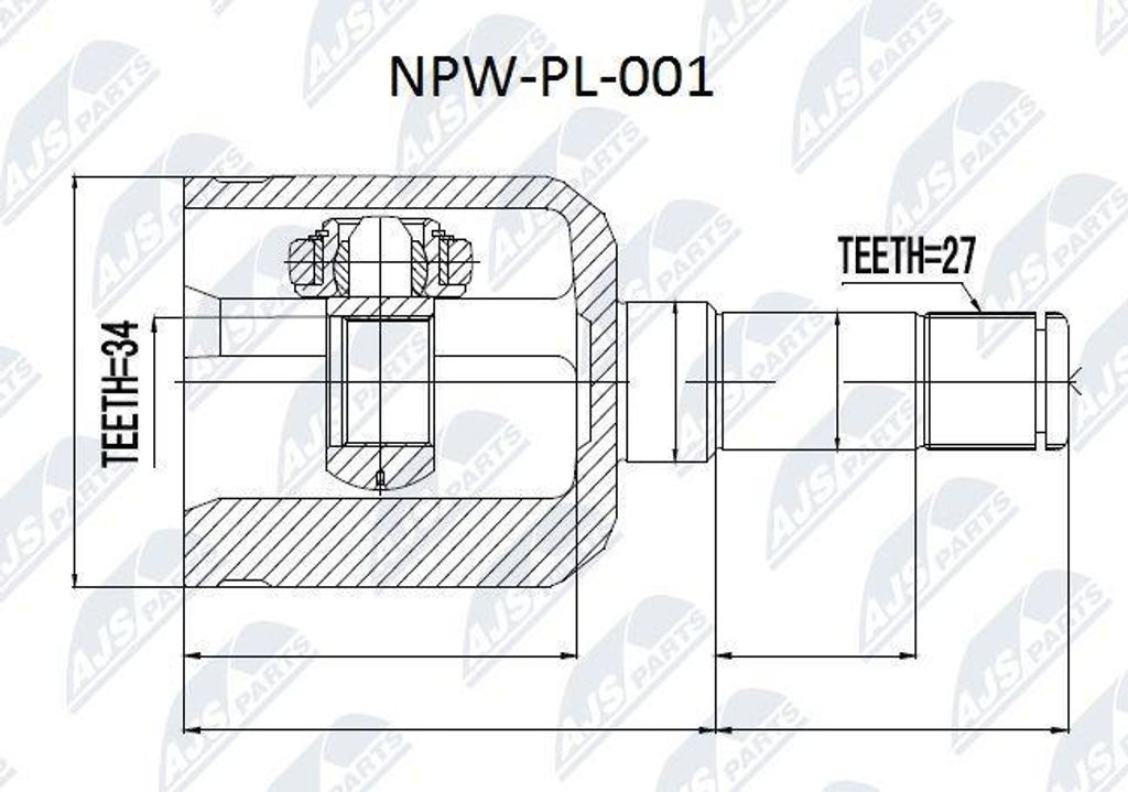 NTY NPW-PL-001 Gelenksatz, Antriebswelle OE 13109125 kompatibel mit Zafira, Vectra, Astra H