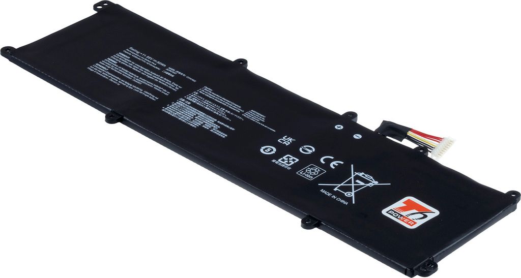 T6 Power Akku für Asus Laptop, Teilenummer 0B200-02390200, Li-Poly, 11,55 V, 4335 mAh (50 Wh), schwarz