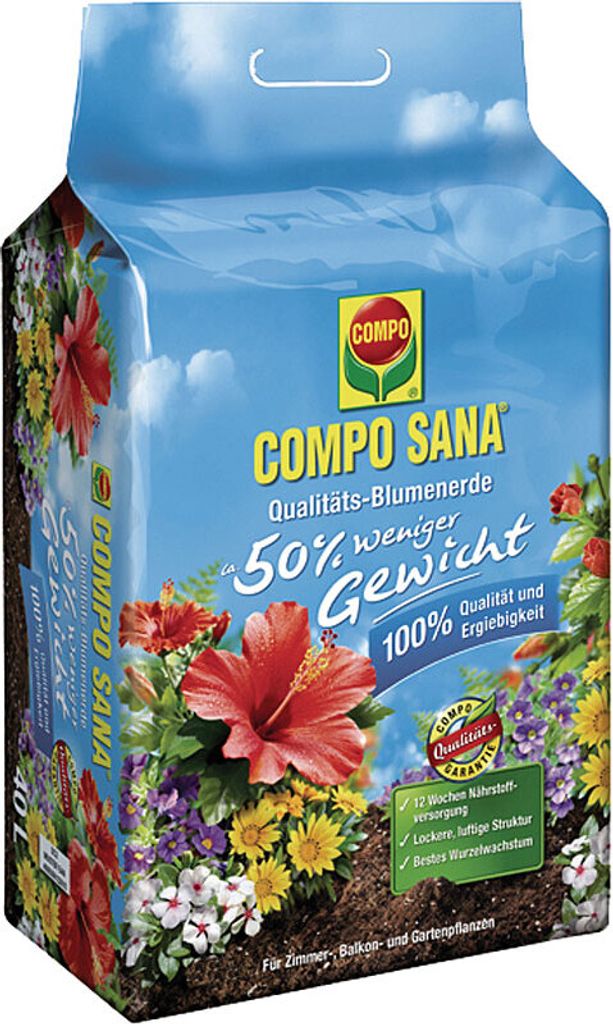 COMPO SANA Qualitäts-Blumenerde ca. 50 % weniger Gewicht - 25 Liter