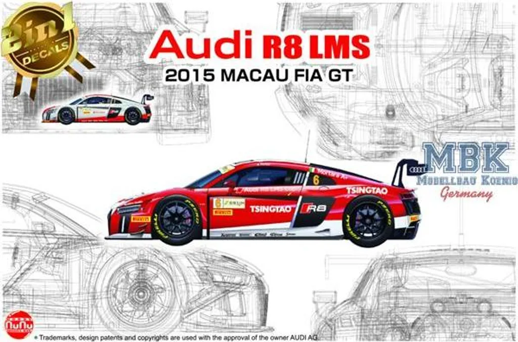 Maquette NuNu NU-24024 Audi R8 LMS GT3 2015 Coupe du monde Macao
