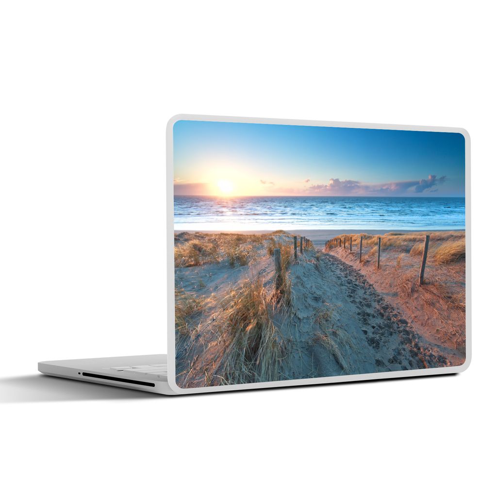 MuchoWow Laptop Aufkleber Sticker Cover Strand - Meer - Sonne - Düne 25x18 cm - Laptop-Deko