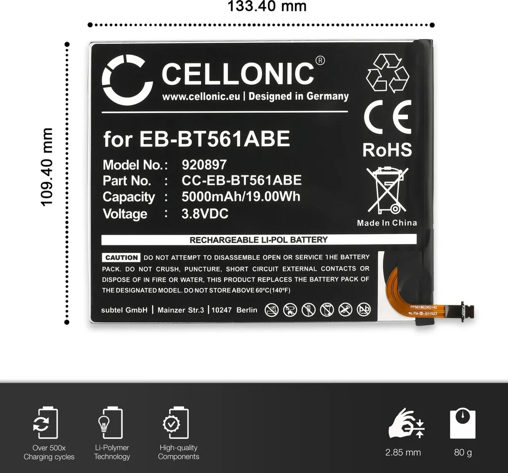Batterie Tablette Samsung SM-T560 Galaxy Tab E 9.6 pour retrouver l'usage