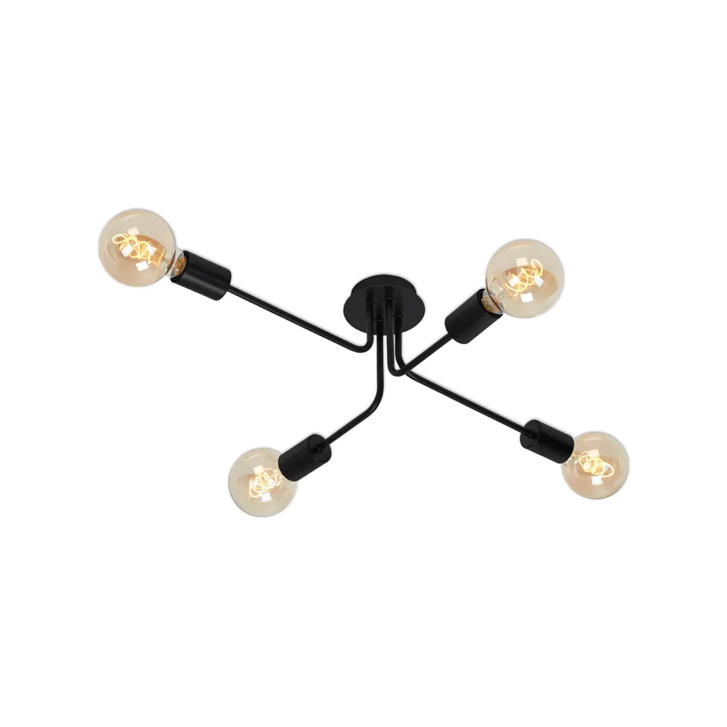 Lampada da soffitto Faretti da soffitto orientabili Retro 4xE27 60W nero metallo Briloner