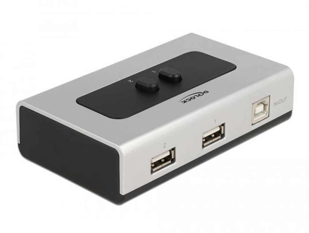 DeLOCK Umschalter USB 2.0 mit 1 x Typ-B Buchse zu 2 x Typ-A Produktbild 