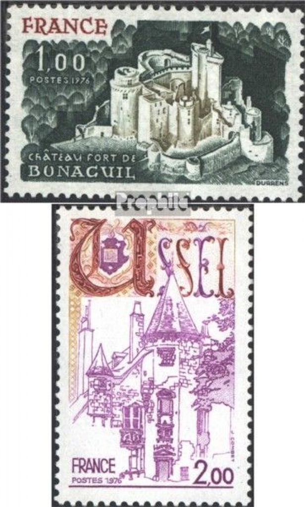 Briefmarken Frankreich 1976 Mi 1976-1977 (kompl.Ausg.) postfrisch Tourismus