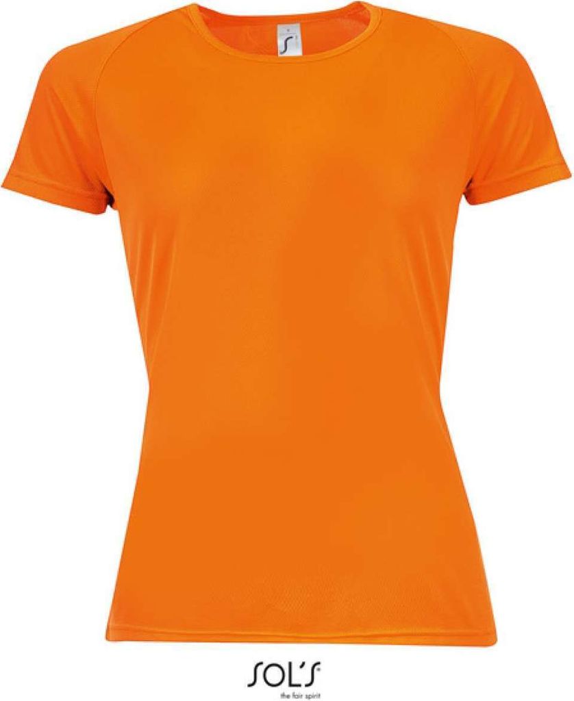 SOLs 01159 | Damen Raglan Sport T-Shirt + Längerer Rücken - Farbe: Neon Orange - Größe: L