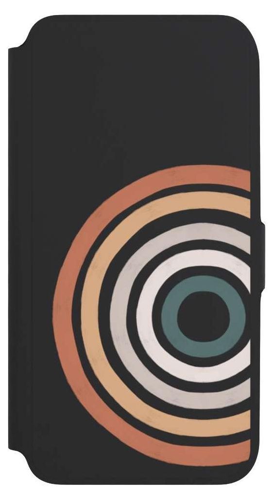 NIVOCASE Klapphülle für Samsung Galaxy A16 5G Handyhülle aus Kunst Leder NIVOflip schwarz Kreise Regenbogen Wasserfarbe