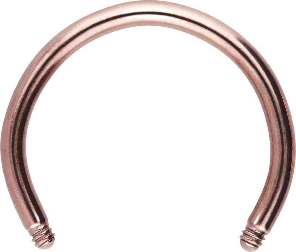 Ohrpiercing, Nasenpiercing, Septum Piercing Chirurgenstahl Hufeisenring ohne Kugeln RoséGold Innendurchmesser: 14mm + Stabstärke: 1,6mm