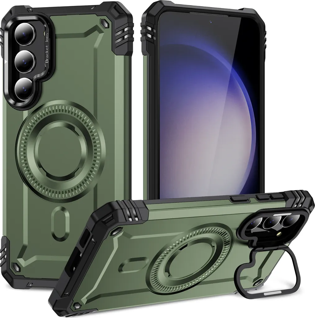 Cover Rugged Samsung Galaxy S23 Plus Verde Magnetica Antiurto