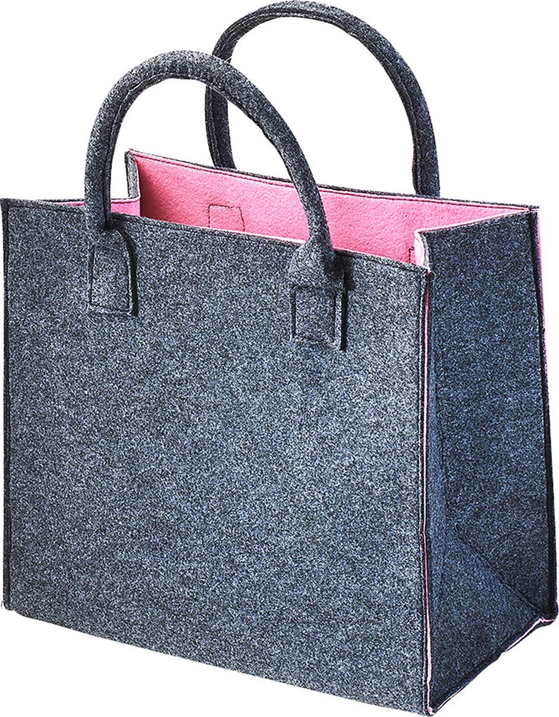 Kobolo Filztasche Shopper Einkaufstasche Filz Freizeittasche Shopper Bag rosa - Tragetasche Filzkorb Tasche Geschenkkorb Einkaufskorb Faltbar Einkauf