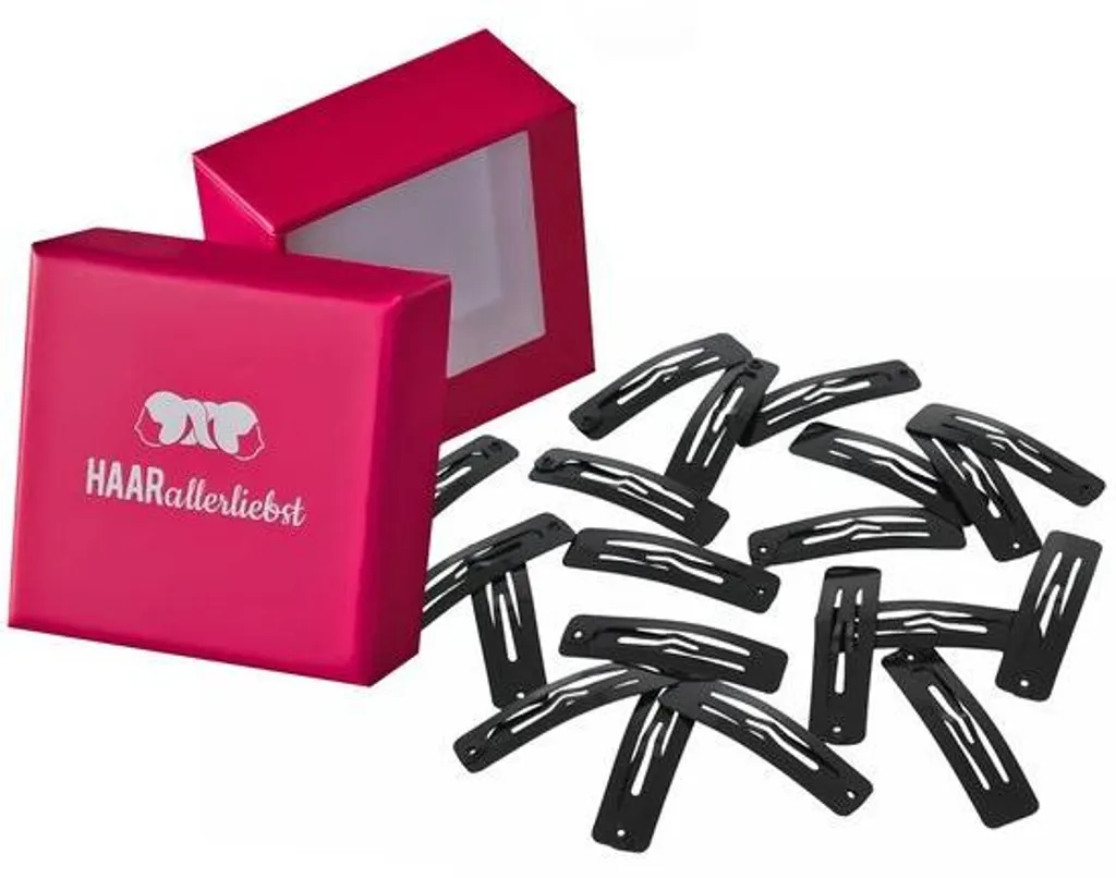 Barrettes à cheveux noires en métal résistant 3,9 cm - Pack de 20 unités
