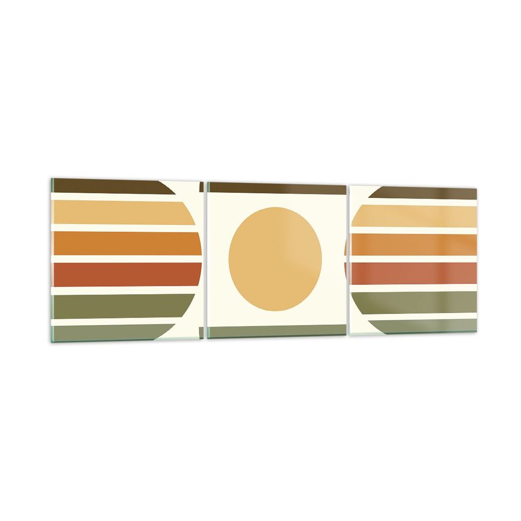 Bilder auf glas - 3 Teile - Modern gemustert minimalistisch - 90x30cm - Glasbilder - Wandbilder - Bilder - Wanddekoration aus Glas - Glas Bilder - ...