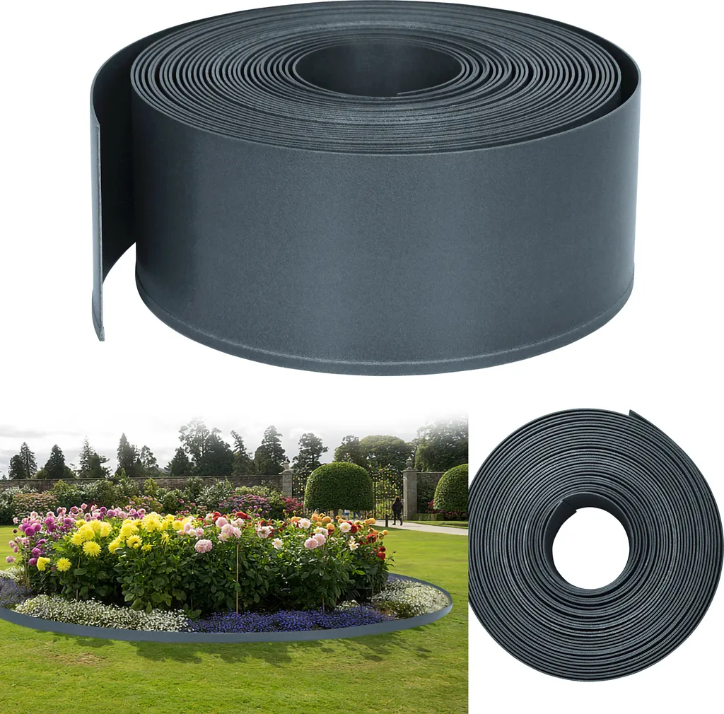 Bordure de tonte flexible 40m en rouleau gris anthracite LARS360