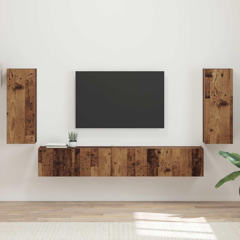 Maison Exclusive - TV-Schrankset 4 pcs Altholz Holzwerkstoff
