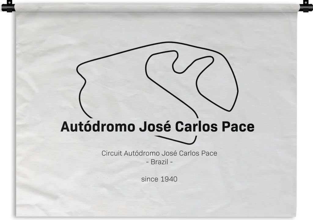 MuchoWow Wandteppich Wandbehang Formel 1 - Brasilien - Rennstrecke 150x112.50 cm Tapisserie Dekoration Wandtuch - Wanddecke - Wandteppiche