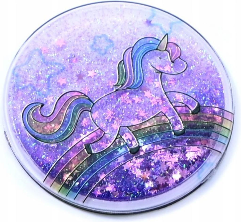 Kühlschrankmagnet Einhorn mit Glitzer 7x7cm - Funkelnder Magnet für Büro & Zuhause