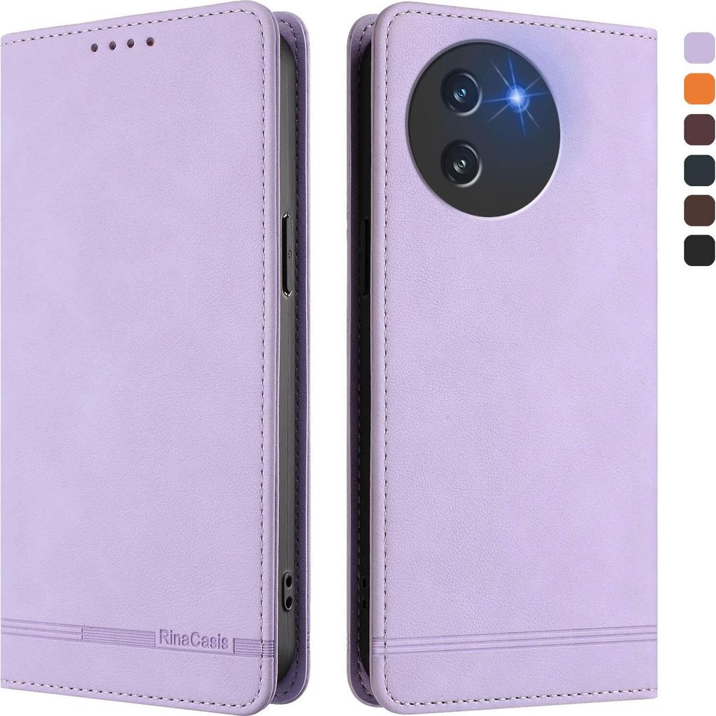 Hülle für Doogee Note 59 /Note 59 Pro, Retro Kunstleder Ständer Klapphülle mit Kartenfächer und Magnetische Violett
