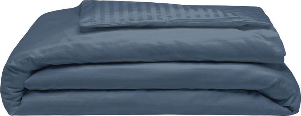 Belledorm Satin-Bettwäsche-Set, gestreift, Fadenzahl 540 BM194 (Superking) (Marineblau)