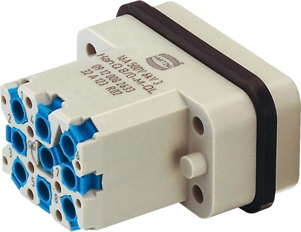 HARTING Han Q8/0 Insert Mâle Quick-Lock - Haute Performance 16A/500V