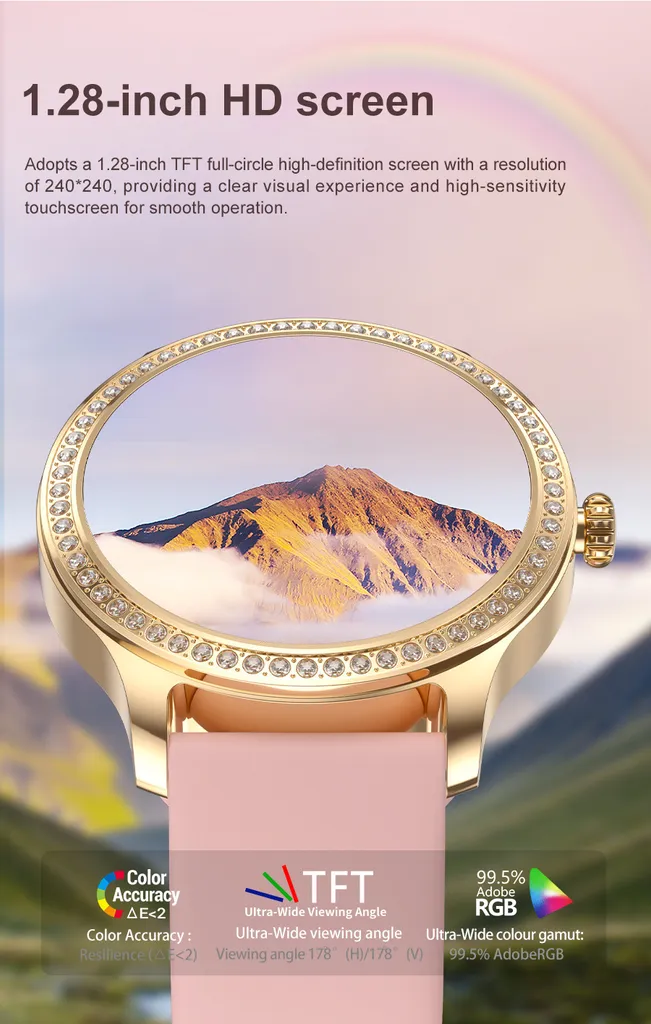 Smartwatch Donna Elegante 1.28" Impermeabile con Funzione Voce - 3