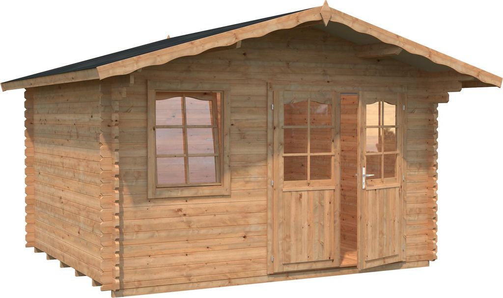 Palmako Gartenhaus Emma 10,4 m² - 34 mm Hellbraun tauchimprägniert