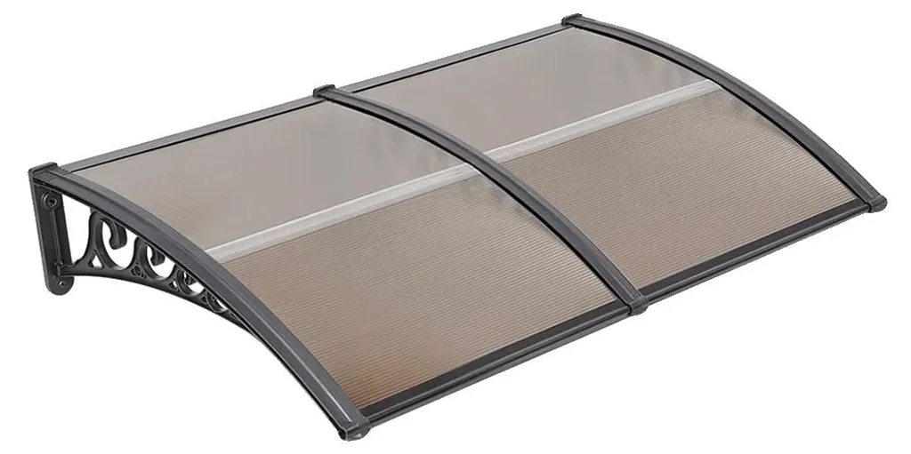 Auvent de porte en polycarbonate protection UV largeur 100 à 200 cm