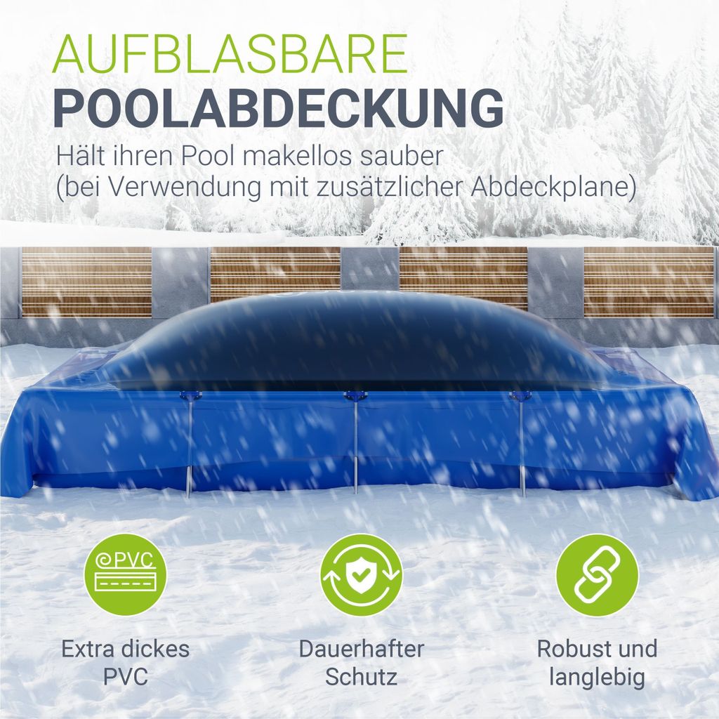 Juskys Aufblasbare Poolabdeckung Eckig 2 x 4 m - Pool Produktbild 2