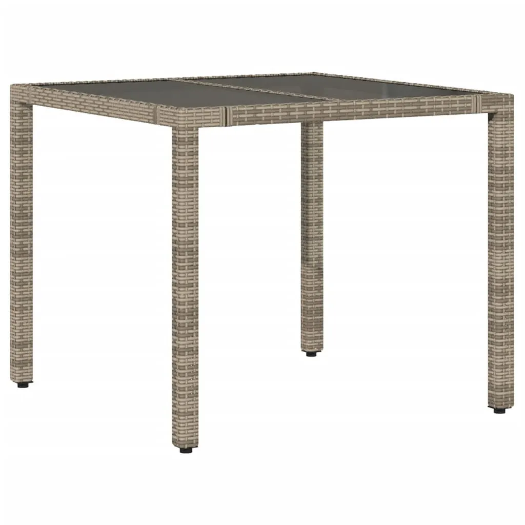 Tavolo Quadrato vidaXL 90x90 Vetro e Rattan - Arredo Patio Duraturo