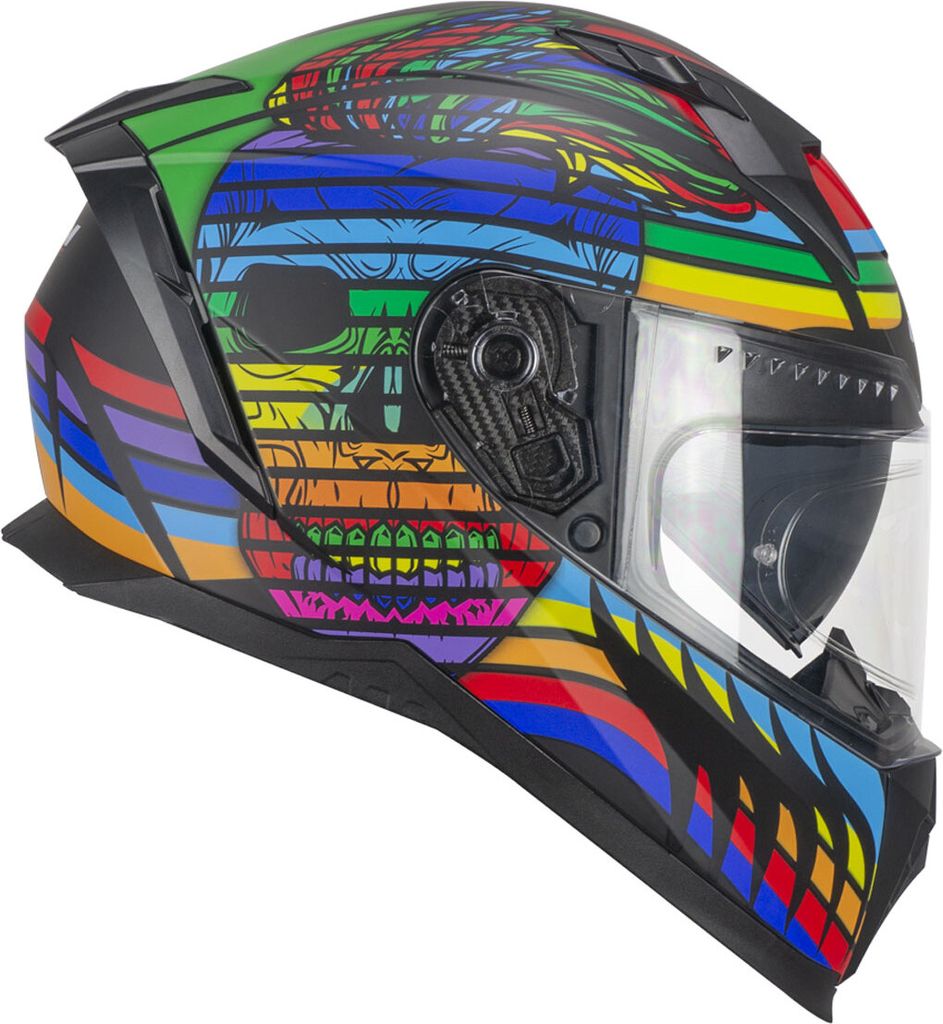 Integralhelm CGM 311X BLAST SKULL Blau Rot Mattschwarz größe XS