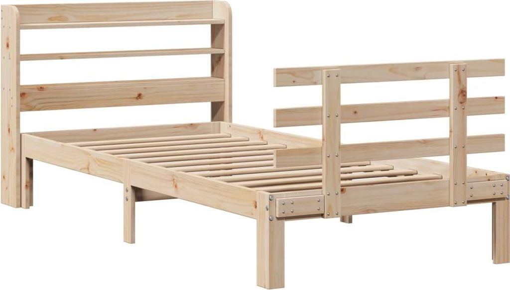 Bettgestell mit Kopfteil ohne Matratze 75x190 cm